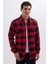 Erkek Slim Fit Dar Kesim Uzun Kollu Kapaklı Çift Cepli Kareli Kışlık Oduncu Gömlek 1