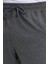 Erkek Regular Fit Klasik Kesim Beli Lastikli Bağcıklı Koyu Gri Jogger Pantolon 3