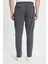 Erkek Regular Fit Klasik Kesim Beli Lastikli Bağcıklı Koyu Gri Jogger Pantolon 7