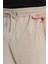 Erkek Regular Fit Klasik Kesim Beli Lastikli Bağcıklı Bej Jogger Pantolon 6
