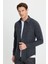 Erkek Slim Fit Dar Kesim Uzun Kollu Düz Kışlık Oduncu Koyu Gri Gömlek 1
