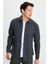 Erkek Slim Fit Dar Kesim Uzun Kollu Düz Kışlık Oduncu Koyu Gri Gömlek 2