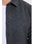 Erkek Slim Fit Dar Kesim Uzun Kollu Düz Kışlık Oduncu Koyu Gri Gömlek 6