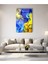 Mavi Soyut Cam Tablo 3