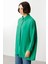 Özel Kalıp Zamansız Akıcı Kumaştan Bluz Tunik-B.yeşil 4