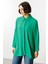 Özel Kalıp Zamansız Akıcı Kumaştan Bluz Tunik-B.yeşil 5