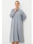 Chooban Dikiş Detaylı Ipekçe Kumaş Konforlu Kap Ferace-Gri 1