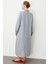 Chooban Dikiş Detaylı Ipekçe Kumaş Konforlu Kap Ferace-Gri 4