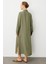 Chooban Dikiş Detaylı Ipekçe Kumaş Konforlu Kap Ferace-Haki 4