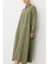 Chooban Dikiş Detaylı Ipekçe Kumaş Konforlu Kap Ferace-Haki 5