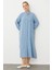 Chooban Dikiş Detaylı Ipekçe Kumaş Konforlu Kap Ferace-Mavi 1