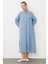 Chooban Dikiş Detaylı Ipekçe Kumaş Konforlu Kap Ferace-Mavi 2