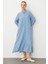 Chooban Dikiş Detaylı Ipekçe Kumaş Konforlu Kap Ferace-Mavi 4