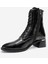Avıa Siyah Kırışık Rugan Hakiki Deri Hakiki Deri Kadın Kalın Topuklu Bot 4