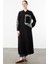 Ht Soho Desen Ince Ipekçe Dökümlü Spor Zamansız Kap Ferace-Siyah 1