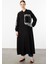 Ht Soho Desen Ince Ipekçe Dökümlü Spor Zamansız Kap Ferace-Siyah 3