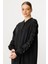 Rozza Kol Işlemeli Pamuk Karışımlı Ince Kap Ferace-Siyah 9