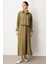 Aller Üst Beden ve Jile Iç Kombin Ipekçe Elbise Ferace-Haki 1