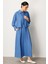 Aller Üst Beden ve Jile Iç Kombin Ipekçe Elbise Ferace-Mavi 1