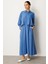 Aller Üst Beden ve Jile Iç Kombin Ipekçe Elbise Ferace-Mavi 2