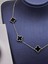 Yonca Model Siyah Gümüş Renk Büyük Boy Çelik Kolye 1