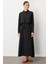 Soft Modal(%90) Içerik Aller Detay Kap Elbise Ferace-Siyah 1