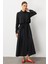 Soft Modal(%90) Içerik Aller Detay Kap Elbise Ferace-Siyah 10