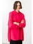 Özel Kalıp Zamansız Akıcı Kumaştan Bluz Tunik-Pembe 4