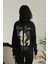 Sırt Baskılı Oversize Üç Iplik Kapüşonlu Sweatshirt 2