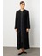 Poly Cupra Krep Doku Mix File Aks Detaylı Aatarlı Mevsimlik Trench/ Kap-Siyah 4
