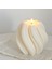 Lumıerı Candle El Yapımı Kokusuz Burgu Desenli Dekoratif Kalıp – Kırık Beyaz -10*10 5