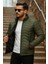 Erkek Kışlık Trend Haki Kapitone Şişme Mont 2