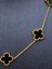 Yonca Model Siyah Gold Renk Büyük Boy Çelik Kolye 1