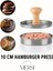 12/10 cm Metal Hamburger Press – Ahşap Saplı Köfte Presi | Ev Tipi Büyük Boy Hamburger Kalıbı 1