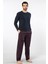 Erkek Poplin O Yaka Uzun Kollu Pijama Takım 2239/BORDO 1 2