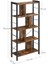 Kitaplık, 4 Seviyeli Ofis Raf, Metal Çerçeve, Vintage Kahverengi - Siyah LBC12BX 3