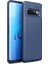 Samsung Galaxy S10 Plus Kılıf Silikon Ince Karbon Lüx Lacivert 1