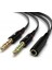 Plus PX-8005 Tek Girişli Kulaklığı Bilgisayara Bağlama, Kulaklık ve Mikrofon Ayırıcı, 1 Dişi 2 Ekek 3.5mm Jak Mikrofonlu Kulaklık Ayırıcı, Çevirici 1