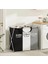 Home 3 Bölmeli Katlanabilir Çamaşır Sepeti – Siyah, Beyaz ve Gri Renklerde, Dayanıklı ve Şık Tasarım, Makinede Yıkanabilir Kumaşlı, Alüminyum Gövdeli, 64X42X58 cm Boyutlarında 1