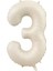Kumu Bej Rengi Rakam Folyo Balon 3 Yaş 1