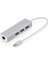 Type C Ethernet 1000MBPS - 1 Gigabit RJ45 Adaptör ve 3 USB Bağlantı Noktası 3.0 Data Hub MacBook Air/pro iMac Acer Lenovo Asus Hp Samsung Huawei ile Uyumlu - Gümüş 1