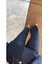Kadın Vintage Yüksek Bel Lacivert Denim Pantolon 2