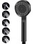 5 Fonksiyonlu Yüksek Basınçlı Duş Başlığı Yapışkanlı Mafsal Hortum Duş Seti, Siyah, 150 cm (Black) 3