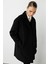 Çıt Çıt Kapamalı Siyah Yünlü Kısa Kaşe Kaban 4