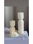 Candle El Yapımı Kokusuz Şakayik Gül Mum7 Cm-Çokgen Yuvarlak Dekoratif Mum 20*7-15*7 Kırık Beyaz 1