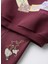 Kız Çocuk Pamuklu Bordo Kalpli Magu Baskılı Sweatshirt Eşofman Takım 3