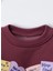 Kız Çocuk Pamuklu Bordo Kalpli Magu Baskılı Sweatshirt Eşofman Takım 5