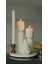 Candle El Yapımı Çam Ağacı Yeniyıl 10CM-ÇOKGEN Yuvarlak Dekoratif Mum 20*7-15*7 Kırık Beyaz 1