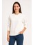 Üç Iplik Düz Bisiklet Yaka Sweatshirt - Beyaz 1