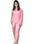 Kadın Pamuklu Viscon Yaprak Desenli Pijama Takımı (Pembe) Pembe X 1